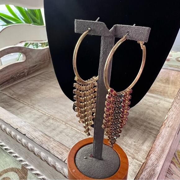 Gold Tone Hoop Earrings - Picture 2 of 7